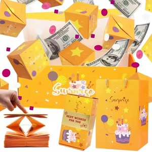 Boîte cadeau créative DIY en forme de dollar, écologique, pour anniversaire, Saint-Valentin, surprise <span class=keywords><strong>argent</strong></span>/espèces, boîte en papier à explosion - Product Image 1