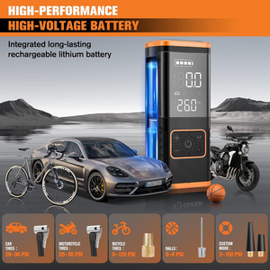 Wireless Multifunction Electric Tire Inflator Mini Portable Air Pump <b>LED</b> Display Digital Pressure Gauge Rechargeable 80W CE - Product Image 3