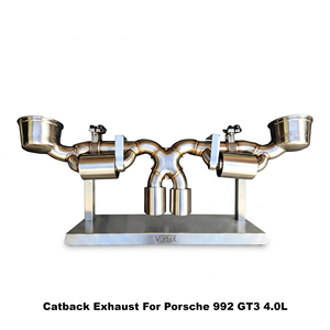Vortex Acoustic Tuning Stainless Steel <b>Exhaust</b> With Vacuum Valve Fits Porsche 992 GT3 4.0L Sport Muffler - Product Image 1