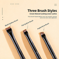 Ensemble de pinceaux à eyeliner professionnels angulaires synthétiques véganes pour maquillage de marque privée, vente en gros personnalisée, pinceau individuel pour teinture des sourcils