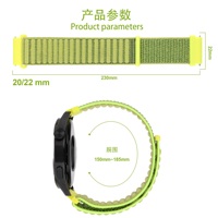 Bracelet en Nylon Ondulé pour Samsung Galaxy Watch 20mm 22mm Bracelet de Montre en Nylon Réglable Sport Correa