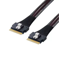 Câble interne de serveur MCIO 8i PCIe Gen5 32GTs SlimSAS SFF-8654 avec gaine tressée pour GPU NVMe SSD
