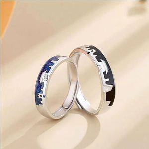 Romantic <b>Silver</b> Plated Vintage Couple <b>Ring</b> for Wedding Jewelry Shiny <b>Ring</b> Valentine's Day Gift Open <b>Adjustable</b> <b>Ring</b> - Product Image 2
