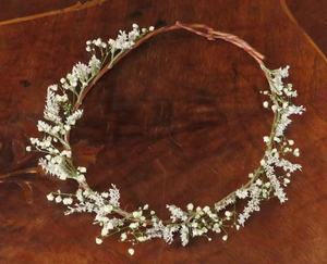 Couronne de fleurs séchées pour mariée et demoiselle d'honneur, accessoires de cheveux bohèmes pour mariage - Product Image 1