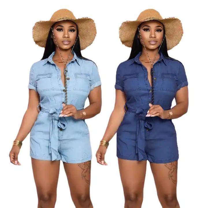 Big Bow Denim Rompers Jumpsuits One Piece in 2024 | Denim romper jumpsuit,  Stylish jumpsuit, Denim romper