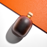 Bouteilles en verre rondes givrées rechargeables vides 100 ML 250 ML 375 ML 500 ML pour boissons et vin glacé avec bouchon