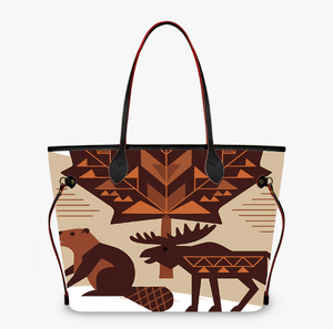 Bolso Tote Personalizado con Estampado de <span class=keywords><strong>Ciervo</strong></span> y Hoja de Arce <span class=keywords><strong>Canadiense</strong></span>, Bolso de Hombro de Moda para Mujer, Cartera de Cuero PU, Bolso de Mano Casual para Viaje - Product Image 4