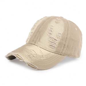 Factory OEM Personalized Unstructured Washed 100% Cotton Plain Distressed <b>Dad</b> <b>Hats</b> Embroidery Baseball Caps - Product Image 1