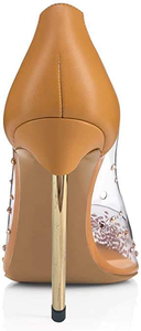 Chaussures à talons hauts transparentes à bout pointu ornées de cristaux pour femmes avec semelles transparentes en cristal, chaussures à talons hauts sexy, escarpins - Product Image 5