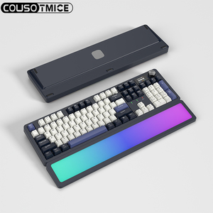 <span class=keywords><strong>Clavier</strong></span> de jeu mécanique sans fil 87 touches avec écran LCD intelligent et bouton, 104 touches, tri-mode, échangeables à chaud, avec support de poignet et éclairage RGB - Product Image 1