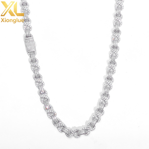 Trendy 10mm Geometric <b>Square</b> CZ Infinite Loop Hiphop Bling Bling Necklace Bracelet <b>Set</b> Gold Finish Fashion Cuban - Product Image 2