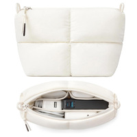 Sac de rangement rembourré moderne, pochette de rangement légère en polyester, trousse de toilette pour accessoires électroniques et maquillage, idéale pour les voyages de week-end