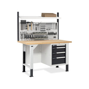 Établi réglable Fami Master BR 150cm avec plateau en bois, 4 tiroirs et mur perforé - Product Image 4