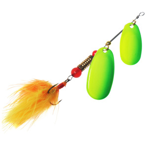 Señuelo Giratorio de 10cm y 17g, Verde con Pelaje Amarillo, para Pesca de Carpa Crucian, Señuelo de Agua Media - Product Image 1