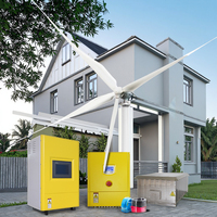 Générateur d'Énergie Hybride Solaire Éolien 10KW Autonome, Système Photovoltaïque à Silicium Monocristallin Lithium-Ion MPPT PWM pour Usage Domestique