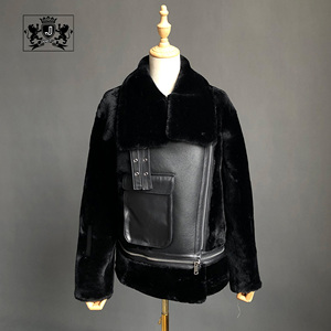 Janefur all'ingrosso pelle di pecora naturale in pelle scamosciata <span class=keywords><strong>pelliccia</strong></span> coreana calda da donna in pelle di montone cappotti con tasca - Product Image 4