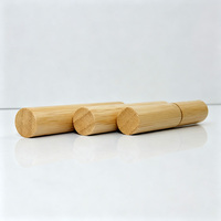 Contenant vide pour eye-liner en bambou naturel écologique, design deux pièces, pointe blanche, logo personnalisé, anti-fuite, vente en gros