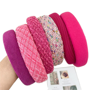 Ms-828 Diadema de moda al por mayor, accesorios para el cabello hechos a mano, diadema para niños, banda para el cabello acolchada de tela con dibujos animados de 14 cm, diadema dulce para fiestas para mujer - Product Image 1