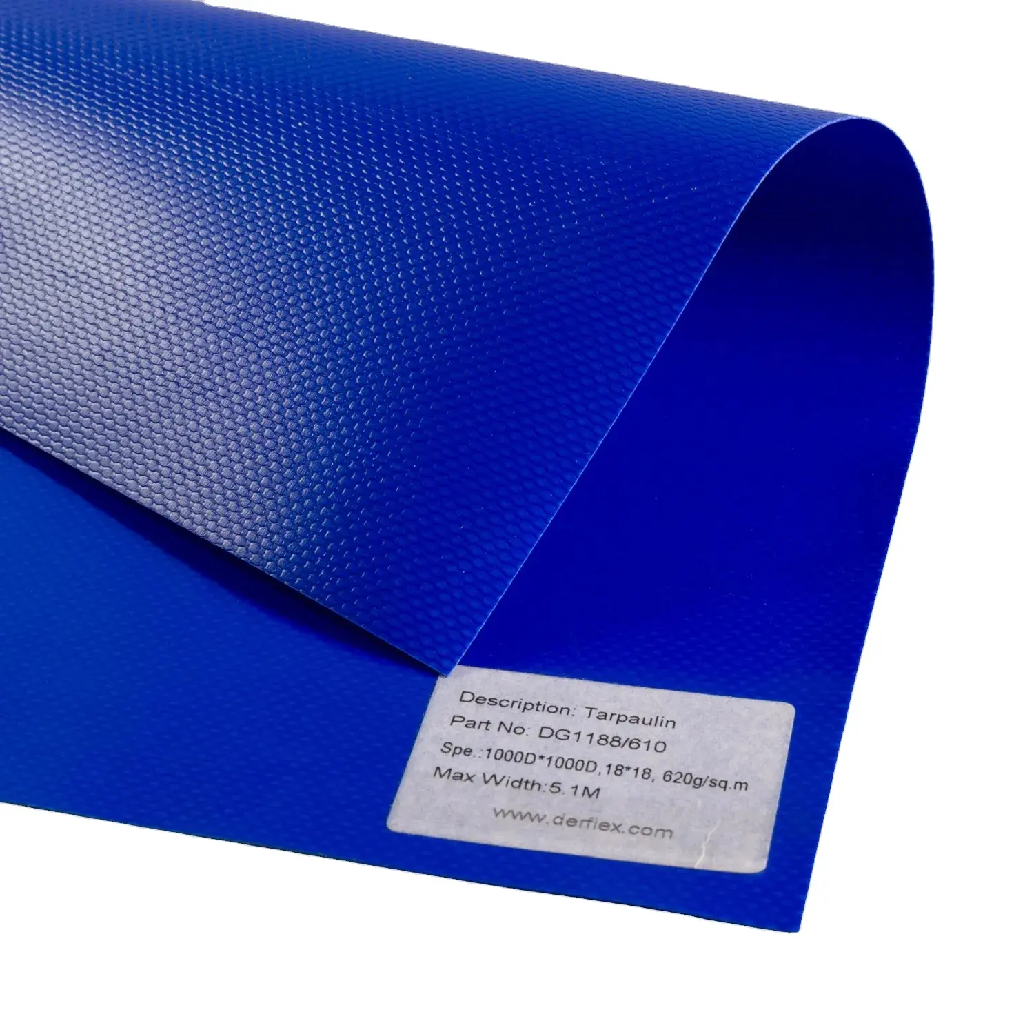Penutup terpal biru tahan UV polietilen tahan air tugas berat rol kain terpal berlapis PVC 650gsm