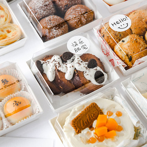 เค้กทีรามิสุแบบม้วน แซนด์วิช สโนว์เมด ทาร์ต ขนมปังแฮมเบอร์เกอร์ กล่องขนมหวาน เคลือบลามิเนตแบบด้าน ลายนูน วัสดุรีไซเคิล เกรดสำหรับอาหาร - Product Image 2