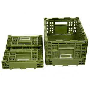 QS Custom Foldable Crate Heavy Duty Transport Collapsible Crates Plastic Storage Foldable Crates