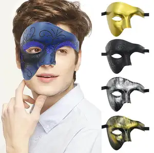 Mascarada de Venecia de alta calidad, máscara pintada con ilusión de media cara, dibujo de Halloween, máscaras de mascarada, decoración de fiesta