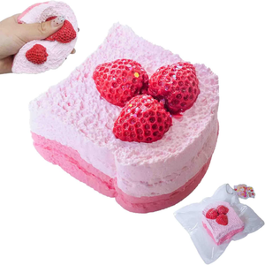 JITENG Meilleure Vente Modèle de gâteau <span class=keywords><strong>mousse</strong></span> réaliste à rebond rapide, jouet anti-stress souple en forme de gâteau aux fruits - Product Image 1