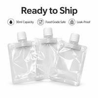 Prêt à expédier : Sachet réutilisable mini de 30 ml avec bec verseur et impression en héliogravure pour lotion cosmétique, recharge de voyage et échantillon liquide de bière