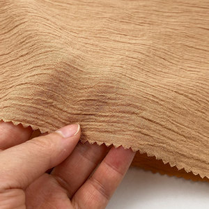 Lightweight Dresses Blouse Stone Washed Pure Colors Crinkle Crepe 55% Ramie 45% Lyocell Blended Fabric for <strong>Shirting</strong> - Product Image 4