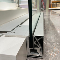 Rampe d'escalier moderne en verre sans cadre HDSAFE HD-L006 en alliage d'aluminium, main courante en U, montage au sol, balustrade intérieure