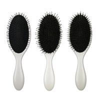 Brosses à cheveux en poils de sanglier avec dents de couette en Nylon, poils de sanglier naturels, peignes d'extension de cheveux, brosses à cheveux