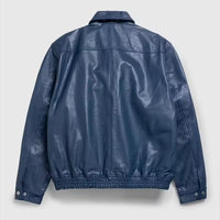 Blouson de moto en cuir véritable style bomber pour homme, avec logo brodé personnalisé OEM/ODM, col montant, idéal pour l'hiver