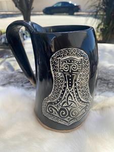 Calice d'Odin, récipient artisanal en corne de buffle, décoration inspirée de la mythologie viking, corne à boire du dieu, un artisanat puissant - Product Image 6