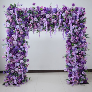 A47 lavanda púrpura Rosa boda telón de fondo decoración tela Fondo pared flores artificiales para decoración de boda Inicio de sesión pared - Product Image 3