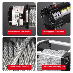 Araç Off-Road çekiş için elektrikli vinç 12v/24v çelik malzeme çelik tel ev kendini kurtarma vinç kaldırma vinci - Product Image 6