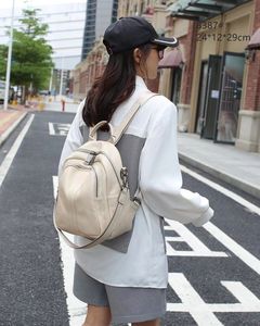 Mochilas para Mujer, Mochila Clásica de Cuero Vacuno Genuino, Bolso de Hombro Femenino, Bolsos Bandolera de Viaje - Product Image 2