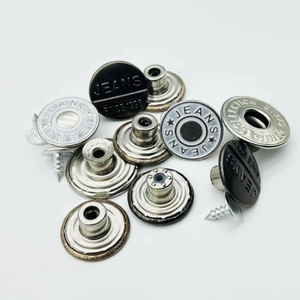 Tùy Chỉnh Tên Thương Hiệu Thân Thiện Với Môi Đen Brass Kim Loại Nút Phong Cách Đơn Giản Denim Shank <span class=keywords><strong>Jeans</strong></span> Nút Khắc Logo Mạ Kỹ Thuật - Product Image 2