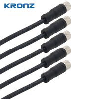 Connecteur KRONZ M8 avec assemblage de câbles de 10m Connecteur de câble en PVC à 4 broches et code femelle Connecteurs circulaires M8 droits blindés IP67