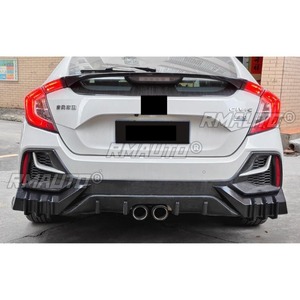 สำหรับ Honda Civic 2016-2021 Hatchback สไตล์ Mugen ชุดแต่งกันชนหลัง ลิปสปอยเลอร์ ดิฟฟิวเซอร์ สปอยเลอร์มุมกันชน ชิ้นส่วนตกแต่ง - Product Image 6