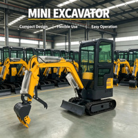 Excavator Mini 1,2 Ton dengan AC, Kabin, Mesin Diesel 2T, Ukuran Kecil, Dilengkapi Hydraulic Breaker Hammer dan Quick Coupler, Baru