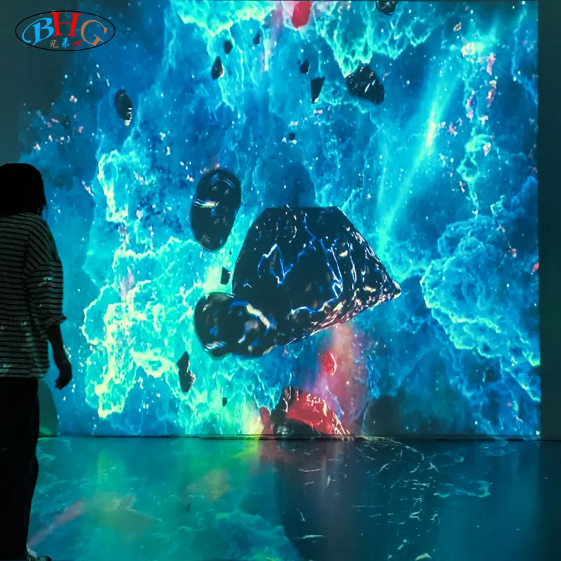 360 écran holographique personnalisé effet 3d parc écran interactif mur projection immersive effet interactif