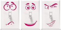 Enfant interrupteur autocollant drôle visages lumière interrupteur couverture interrupteur autocollant pour fille étudiant dortoir décoration murale
