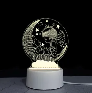 Индивидуальная креативная 3D Иллюзия аниме акриловая настольная основа Рождественская лампа Декор для детской комнаты светодиодный ночник