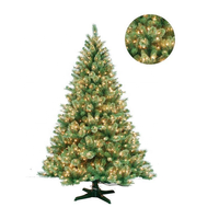 Arbre de Noël artificiel durable de haute qualité avec éclairage LED à économie d'énergie, base autoportante, personnalisable, aspect réaliste, en PVC, pour usage intérieur