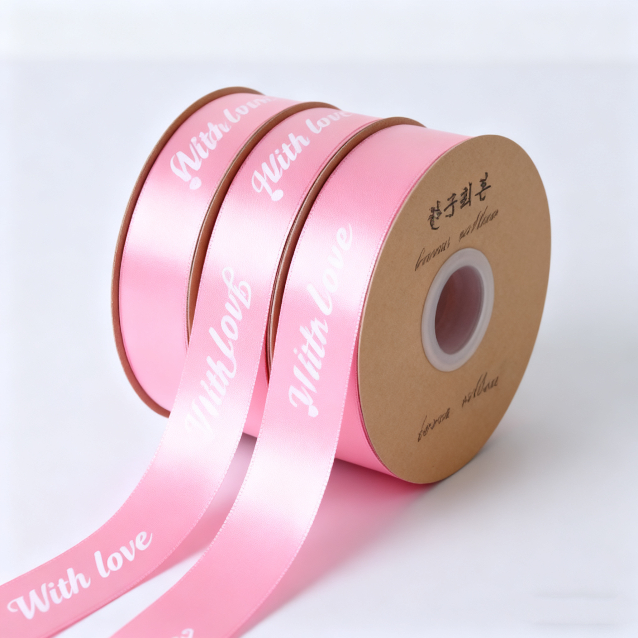 Factory Wholesale Gold Foil Thanks logo Decorative Gift Wrap Printed Ribbon with logo