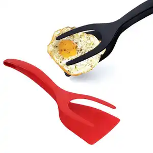 2 In 1 Non-stick Fried Egg Turners Pancake Toasted Bread Grip And Flip Spatula Kitchen Utensils Cooking Tool Kitchen Accessories