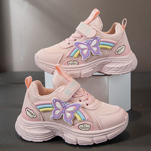 Sneakers scollate da ragazza Premium fodera superiore in cotone in rete sintetica per la primavera autunno che corre alla moda <span class=keywords><strong>scarpe</strong></span> <span class=keywords><strong>sportive</strong></span> per bambini in gomma morbida - Product Image 1