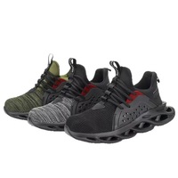 Nouvelles chaussures de sécurité légères à embout en acier pour hommes, baskets de travail industrielles respirantes en maille, anti-écrasement et anti-perforation