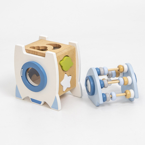Asweets Nouveauté 2024 Jouet fusée en bois occupé et stimulant, apprentissage des formes, Montessori 6 en 1, mini jeu éducatif <span class=keywords><strong>pour</strong></span> enfants - Product Image 3