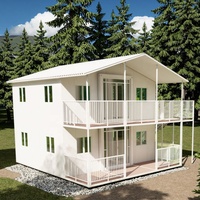 Maison conteneur d'expédition préfabriquée moderne de 20 pieds, deux étages, entièrement meublée, panneau sandwich plat pour bureau, école, centre commercial